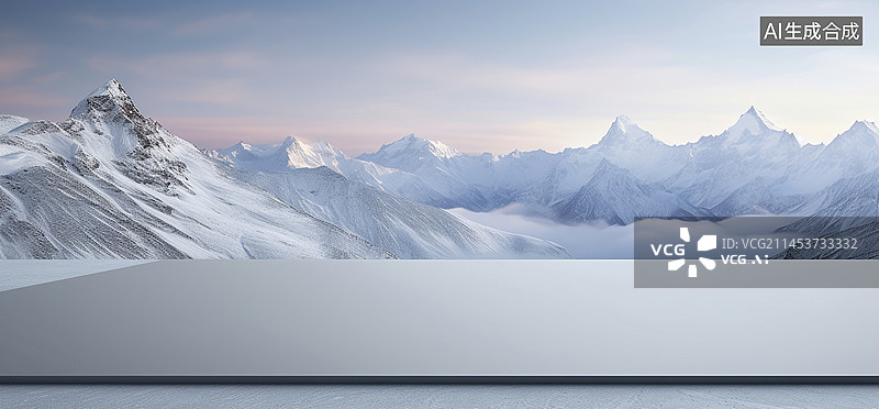 【AI数字艺术】建筑雪山汽车商业背景广告图图片素材