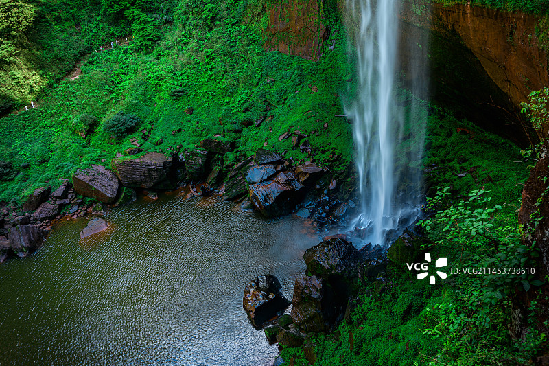 四面山水口寺瀑布图片素材