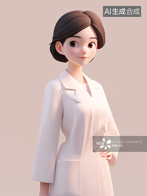 【AI数字艺术】3D医疗护士人员，医师节素材图片素材