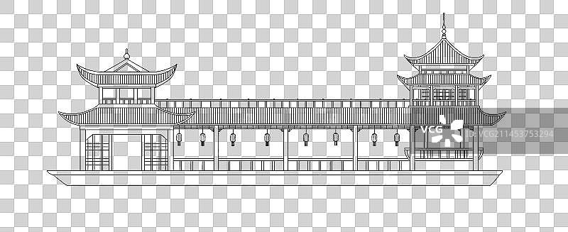 传统古代画舫船图片素材