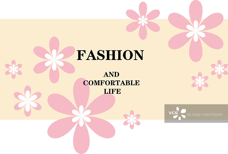 粉色花朵简约设计模板图片素材