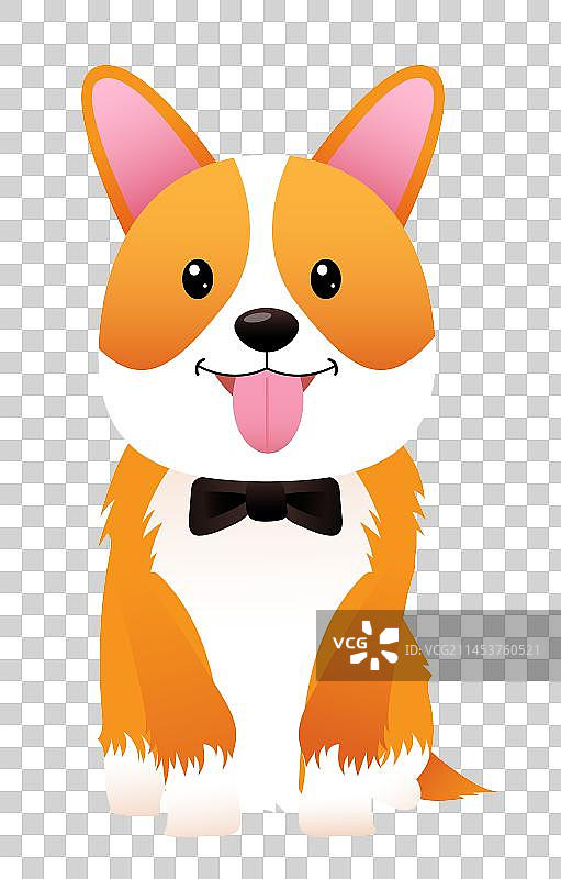 可爱宠物柯基汪星人插画矢量元素图片素材