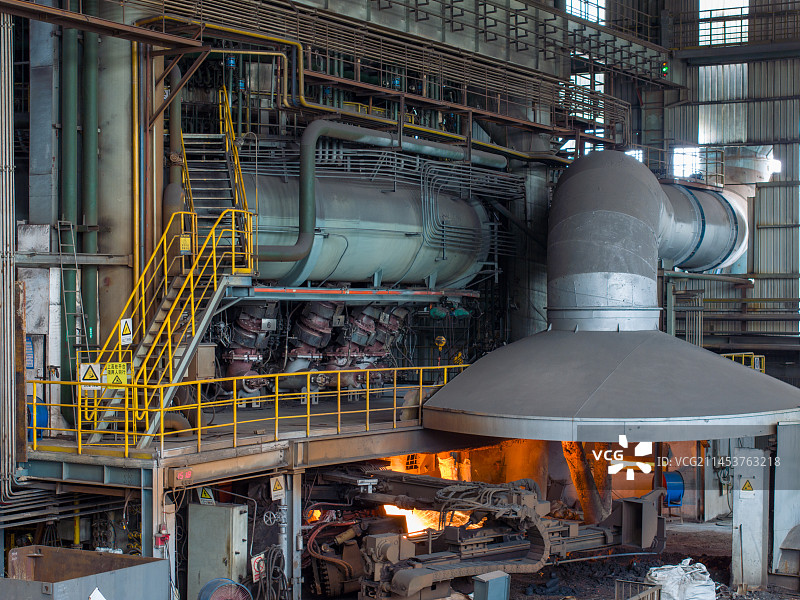 河南钢铁周口钢铁沈丘钢铁冶炼厂钢材制造图片素材