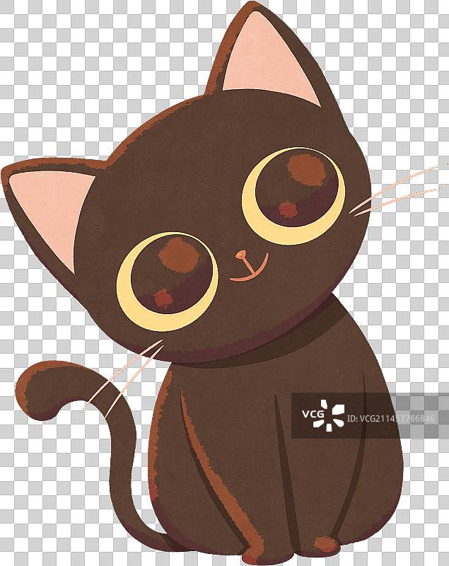 可爱歪头黑猫图片素材