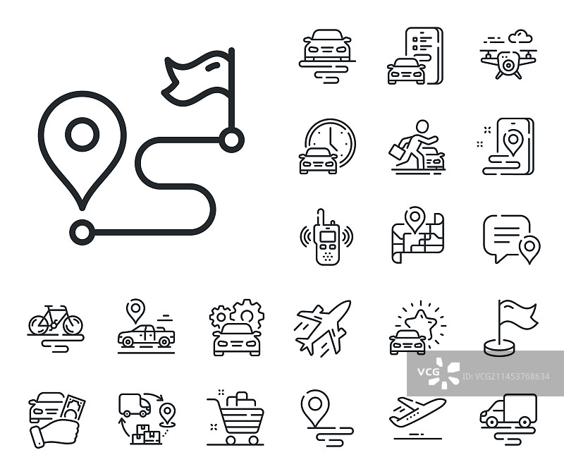 旅行路线线条图标图片素材