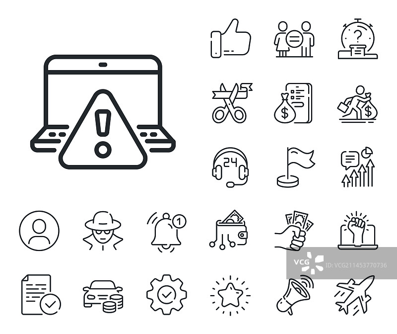 在线警告线图标：注意三角形标志图片素材