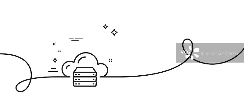 云计算服务器数据线条图标图片素材