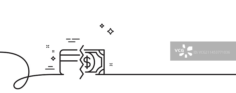 信用卡或现金支付方式线性图标图片素材
