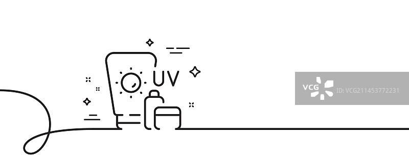 防晒霜线性图标：抗紫外线图片素材