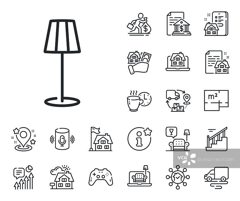 落地灯线条图标图片素材