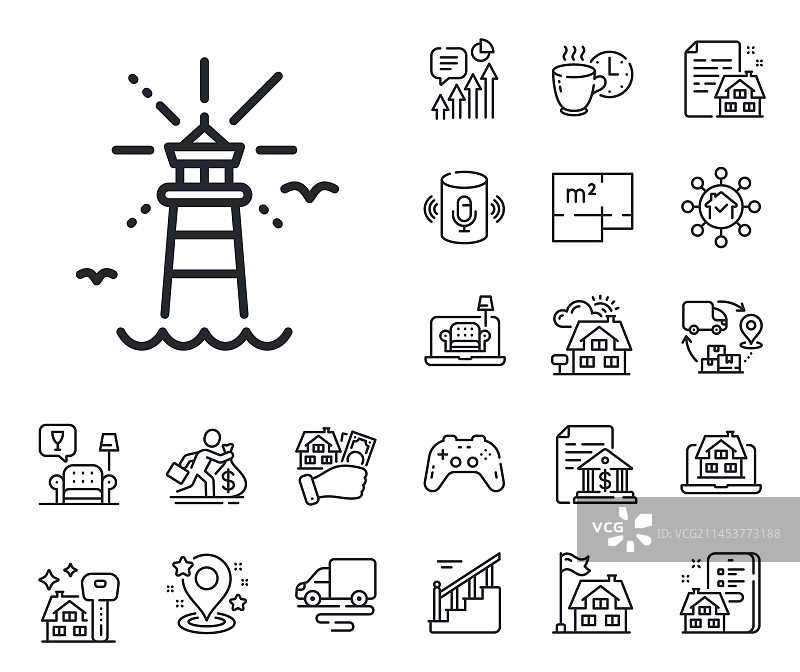 灯塔线图标烽火台标志图片素材