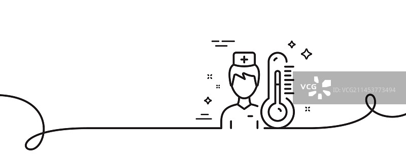 带有医生线条图标的温度计图片素材