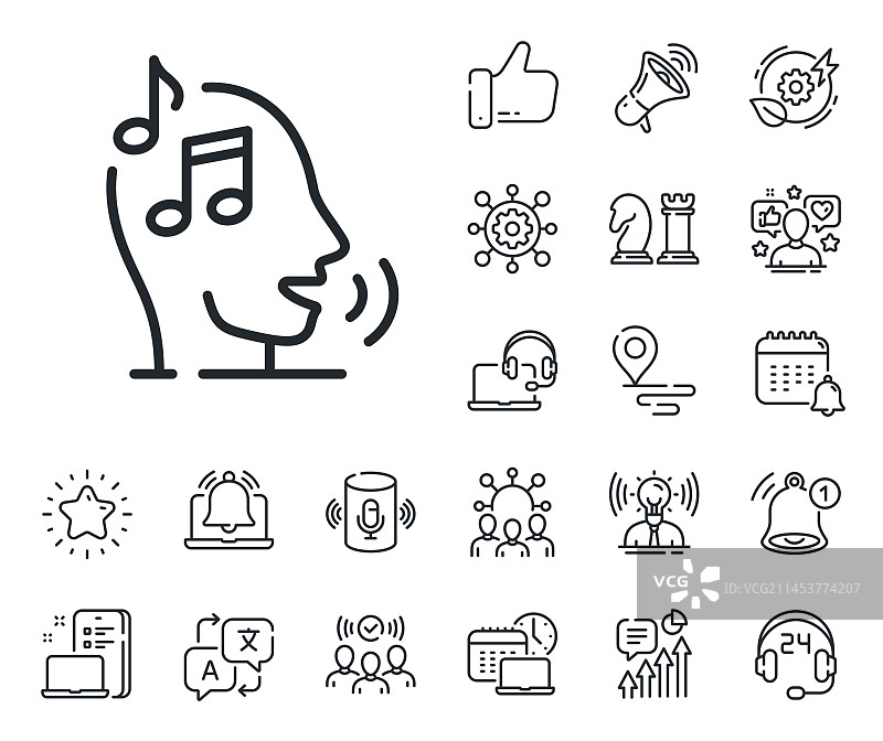 语音邮件线性图标音频消息位置图片素材