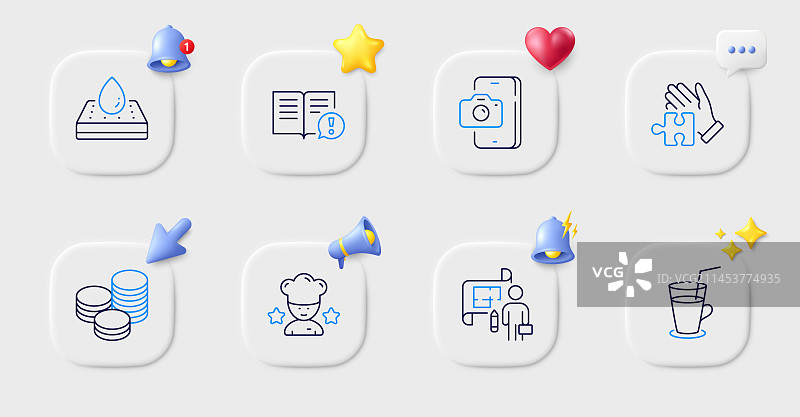 网页应用最佳厨师技巧和计划线性图标图片素材