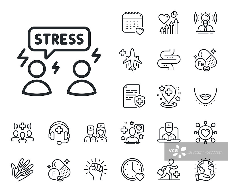 困难的压力线图标，焦虑抑郁图片素材
