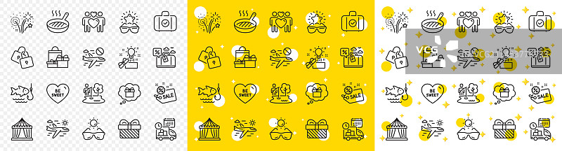 马戏团帐篷和最佳眼镜促销线性示意图图片素材