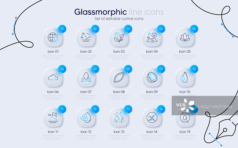 椰子和海中山脉线条素材图片素材