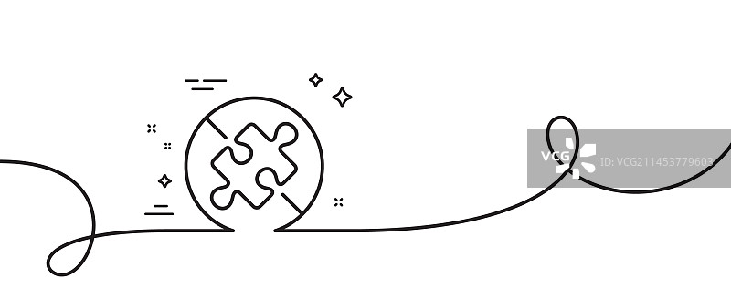 禁止拼图线性图标，拼图块标志图片素材