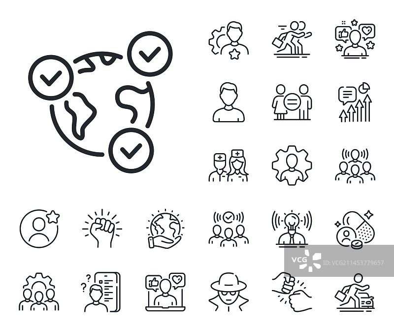 在线投票线性图标互联网投票标志图片素材