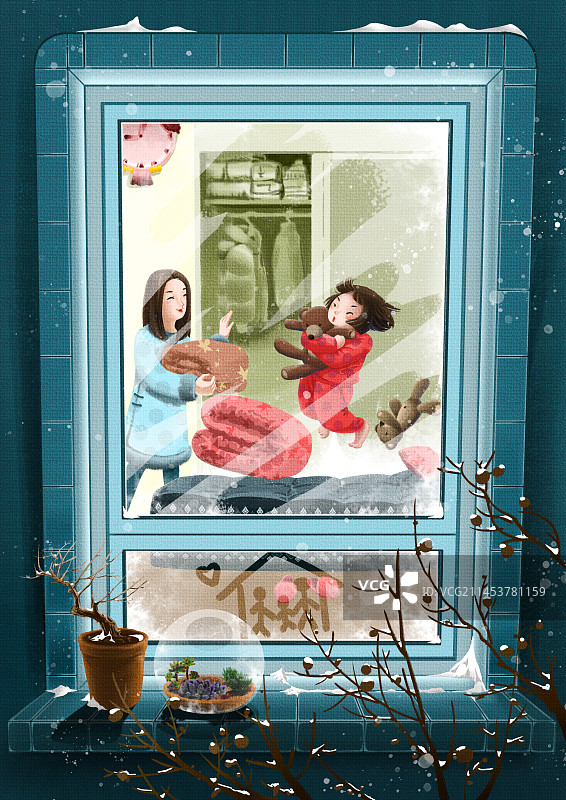 冬来啦立冬节气插画图片素材