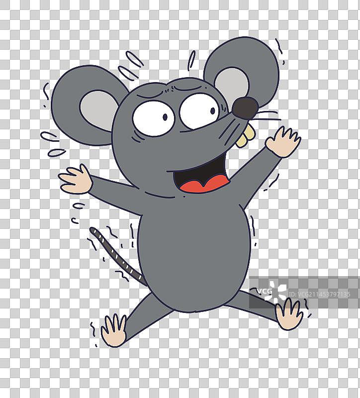 元素：受惊吓的老鼠图片素材