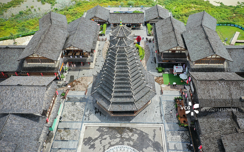 广西南宁相思小镇民族文化建筑群图片素材