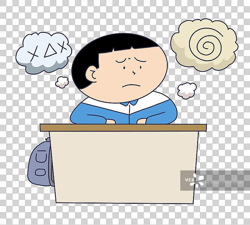元素：难过的学生图片素材