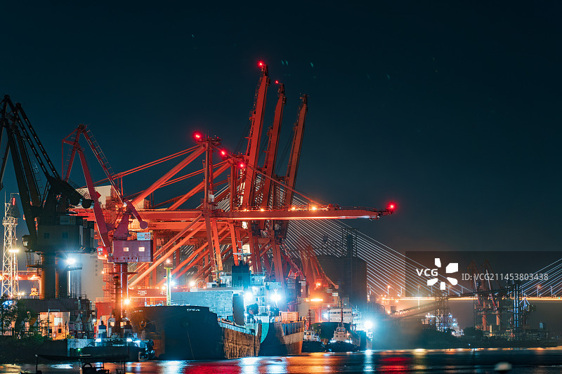 洋浦港夜景图片素材