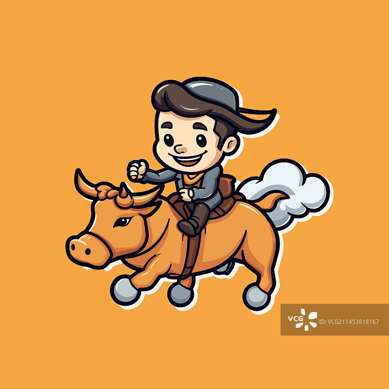 牛仔骑公牛竞技表演图片素材
