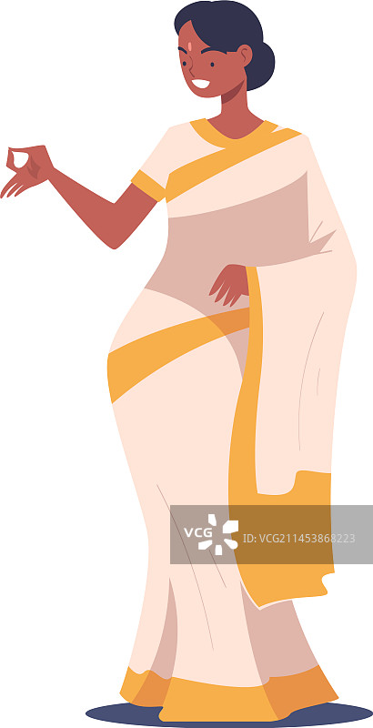 身穿民族纱丽的印度教妇女图片素材