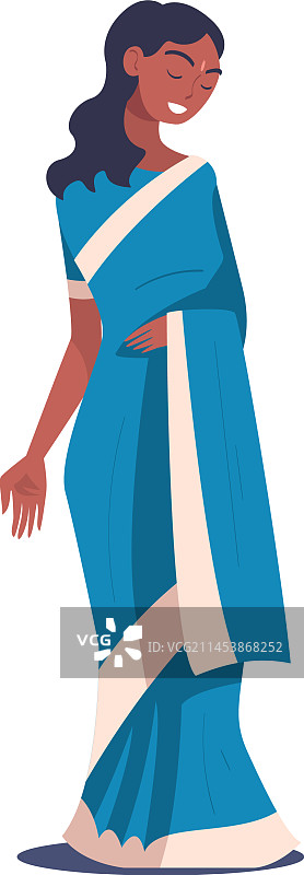 身穿民族纱丽的印度教妇女图片素材