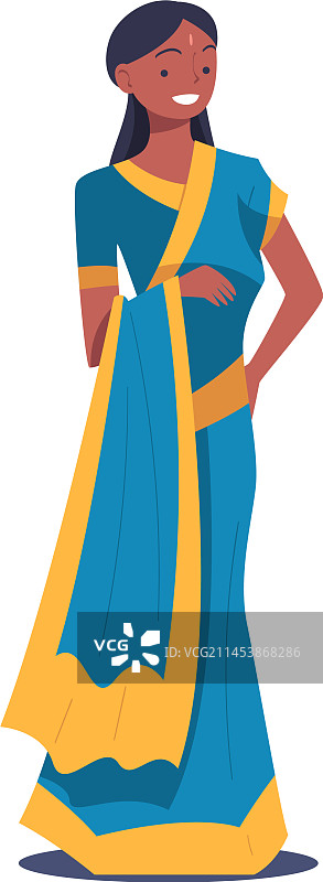 身穿民族纱丽的印度教妇女图片素材