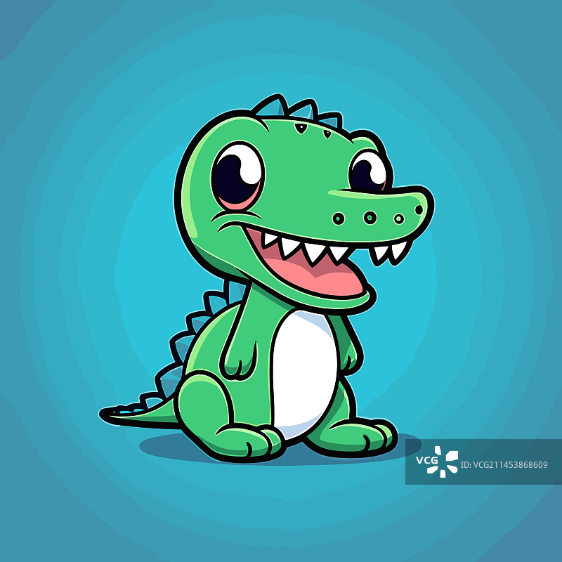 手绘可爱风鳄鱼涂鸦图片素材