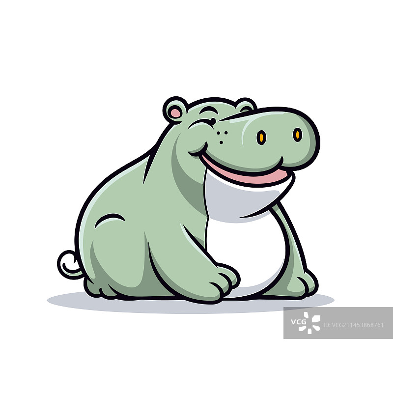 手绘河马可爱涂鸦图片素材