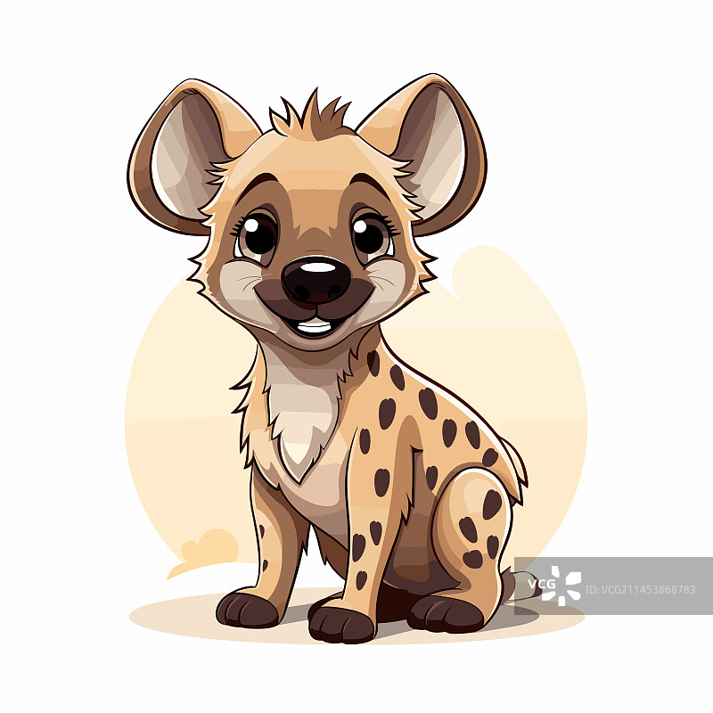 手绘卡通可爱风格的鬣狗图片素材