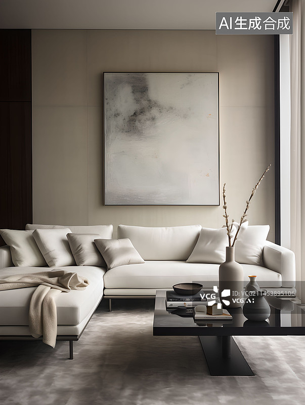 【AI数字艺术】室内设计效果图，现代简约，家装，灯光，装饰图片素材