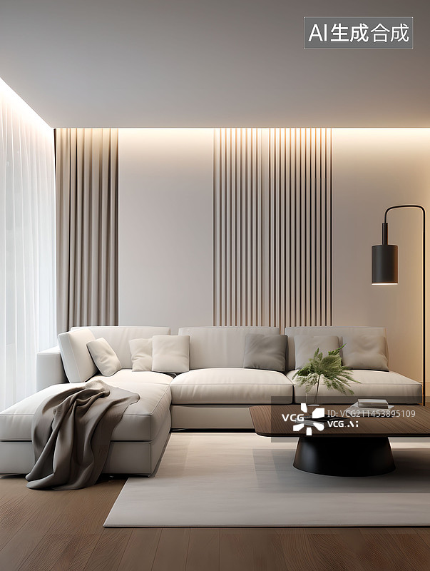 【AI数字艺术】室内设计效果图，现代简约，家装，灯光，装饰图片素材