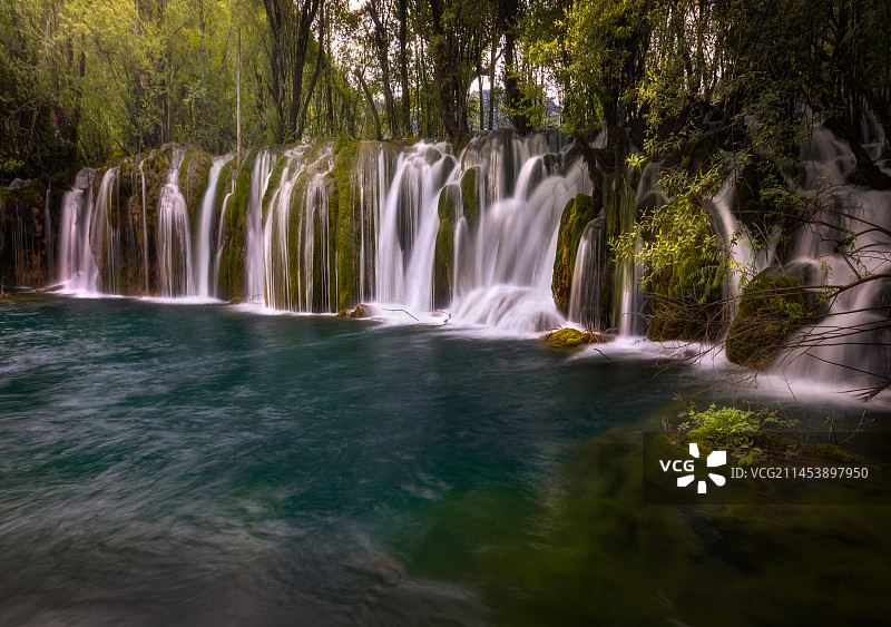 九寨沟-熊猫海瀑布图片素材