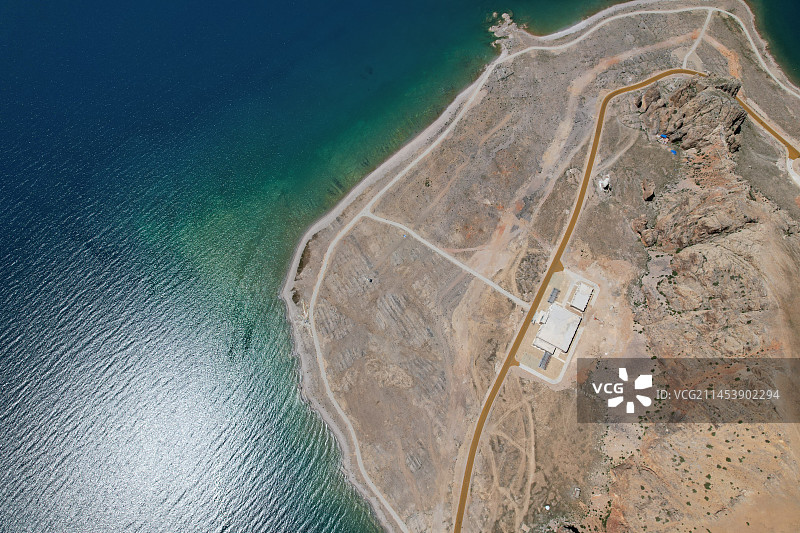 航拍拉萨市当雄县纳木湖乡多琼西藏纳木措自然保护区-纳木措图片素材