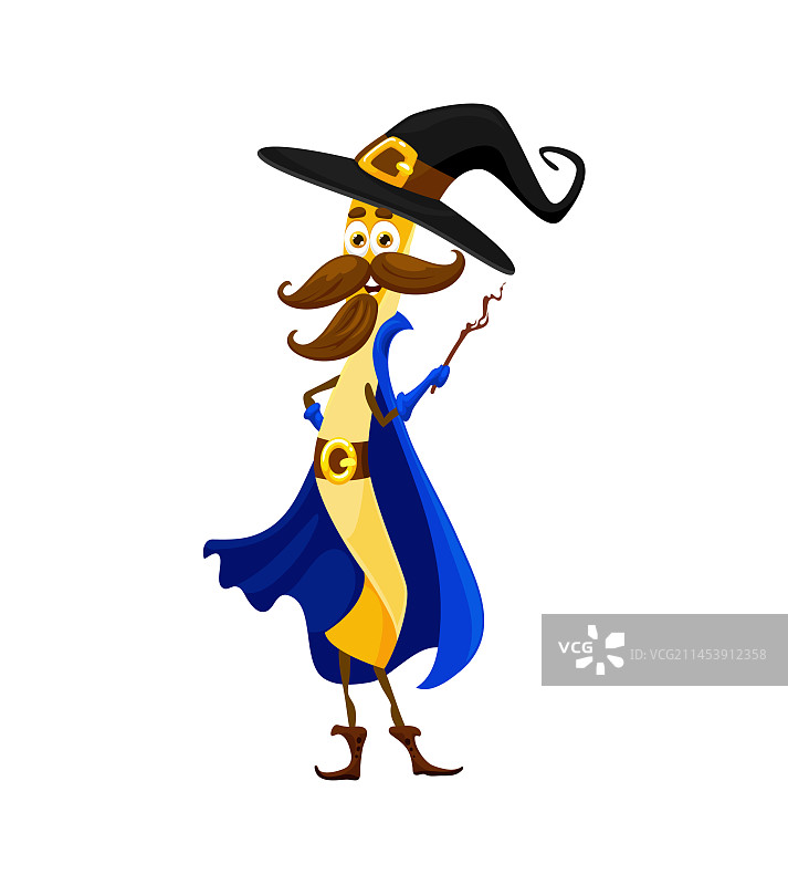 卡通万圣节鸡蛋面法师角色图片素材