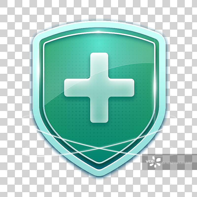 绿色科技感盾牌图片素材