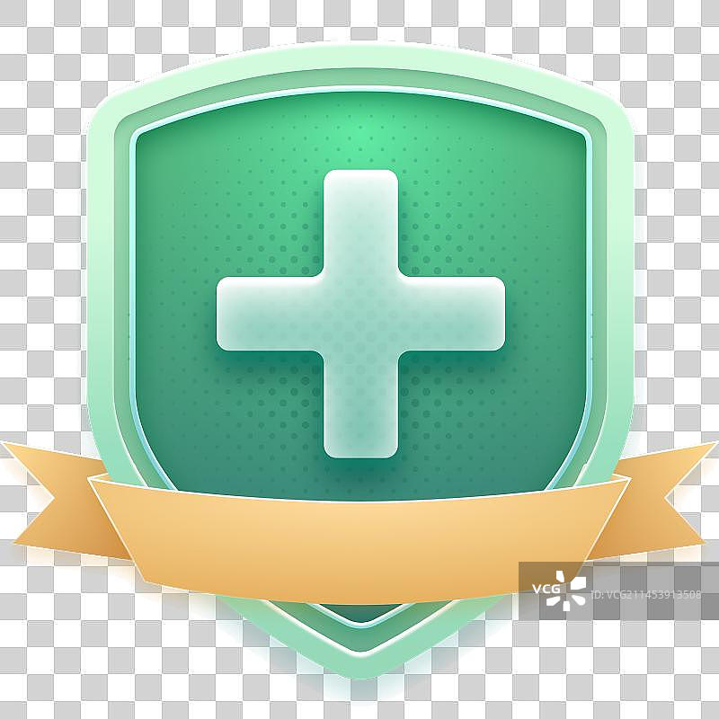 绿色科技感盾牌图片素材