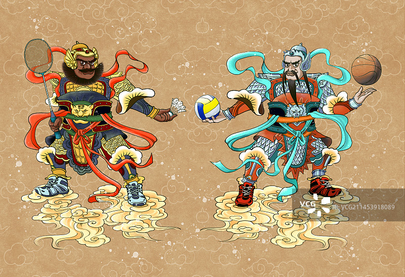 球馆门神图片素材