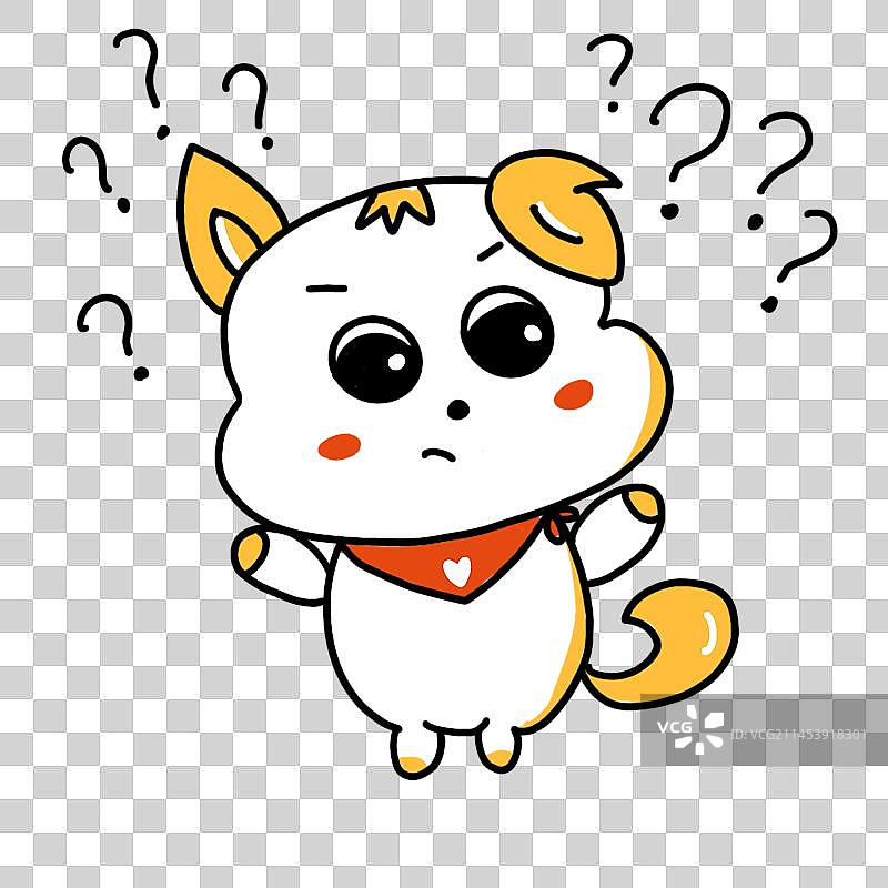 可爱宠物狗表情包之一万个问号图片素材