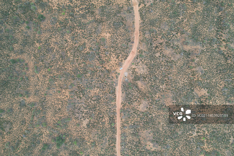 航拍榆林市靖边县杨桥畔镇毛乌素沙漠图片素材