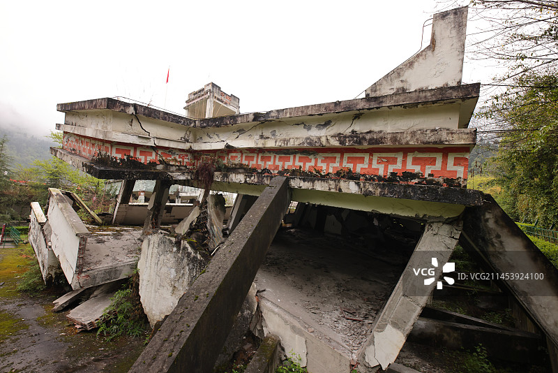 映秀地震遗址图片素材