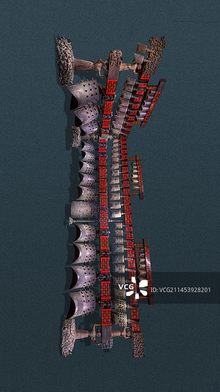 湖北省博物馆藏战国曾侯乙编钟图片素材