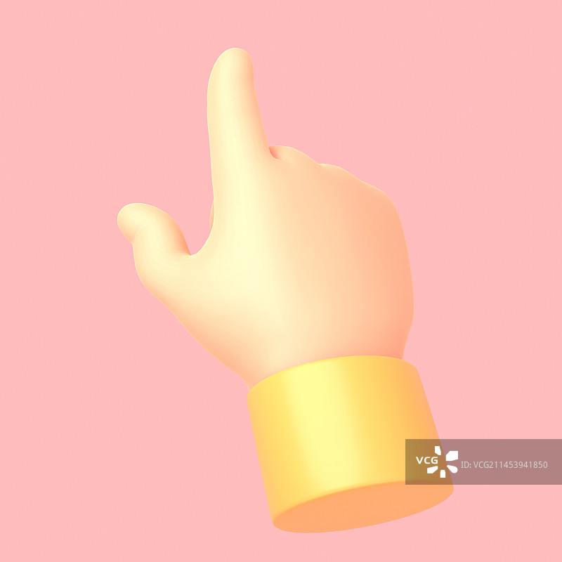 卡通风格点击领取手势语3D渲染图片素材