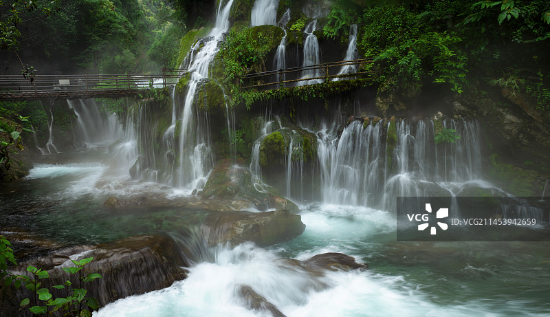 螺髻九十九里温泉瀑布图片素材