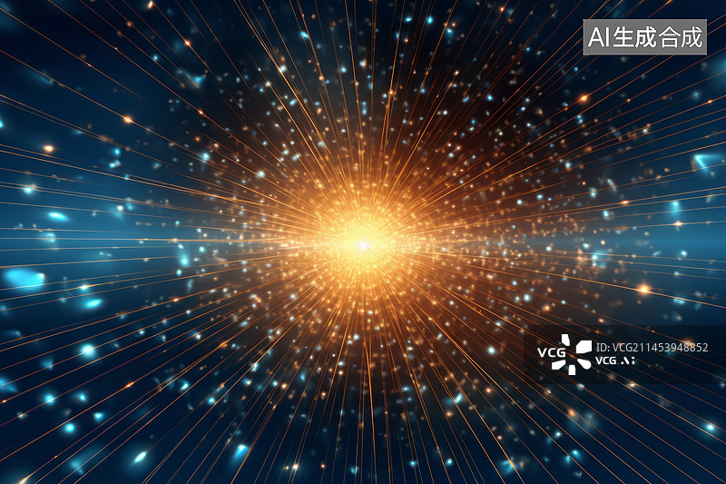 【AI数字艺术】放射状粒子线条科技感背景图图片素材